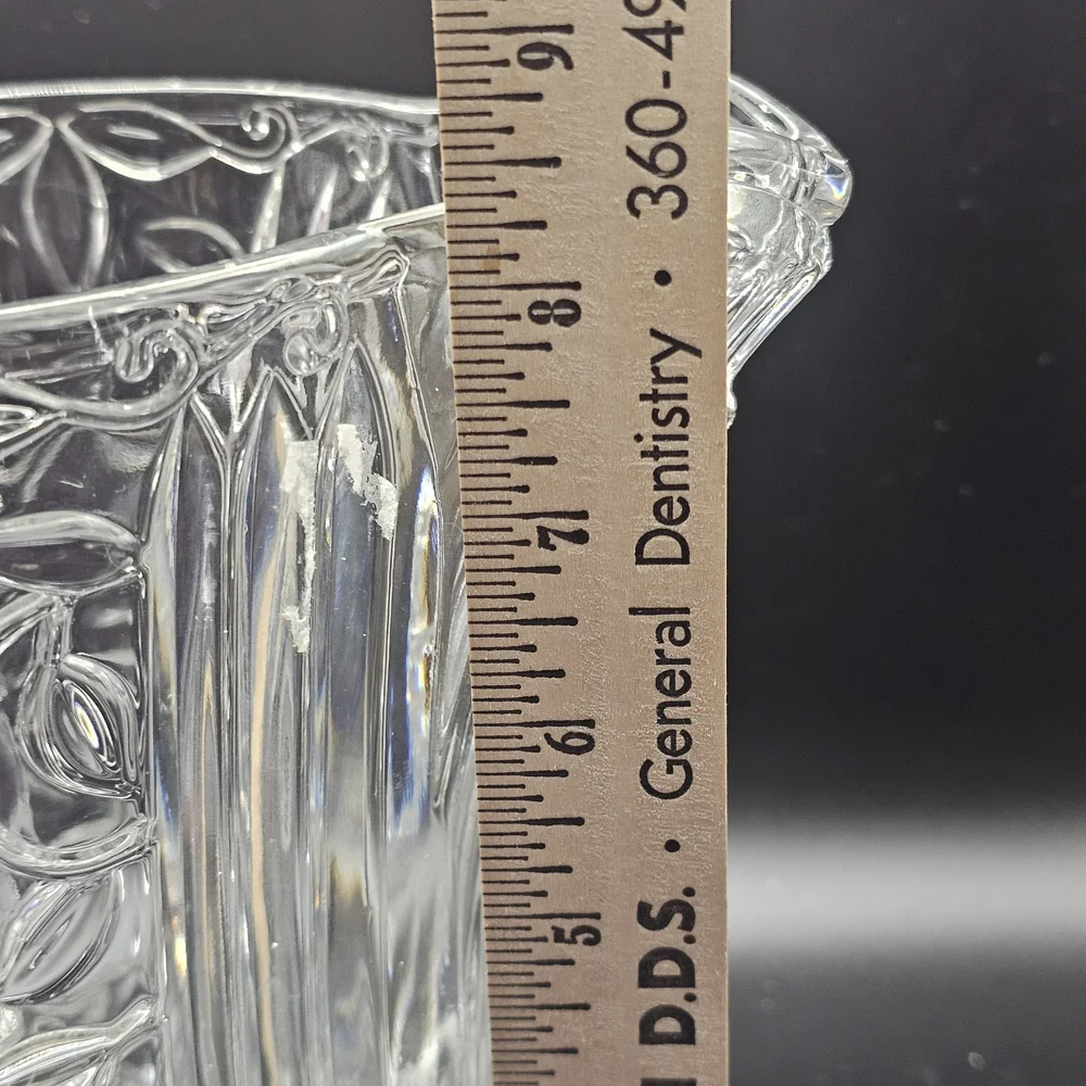 Gorham Vintage lead crystal Garden Serenade watering can pitcher 8.5 Inches Tall